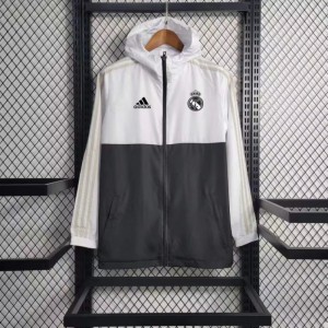 23/24 Real Madrid  White Black Windbreaker