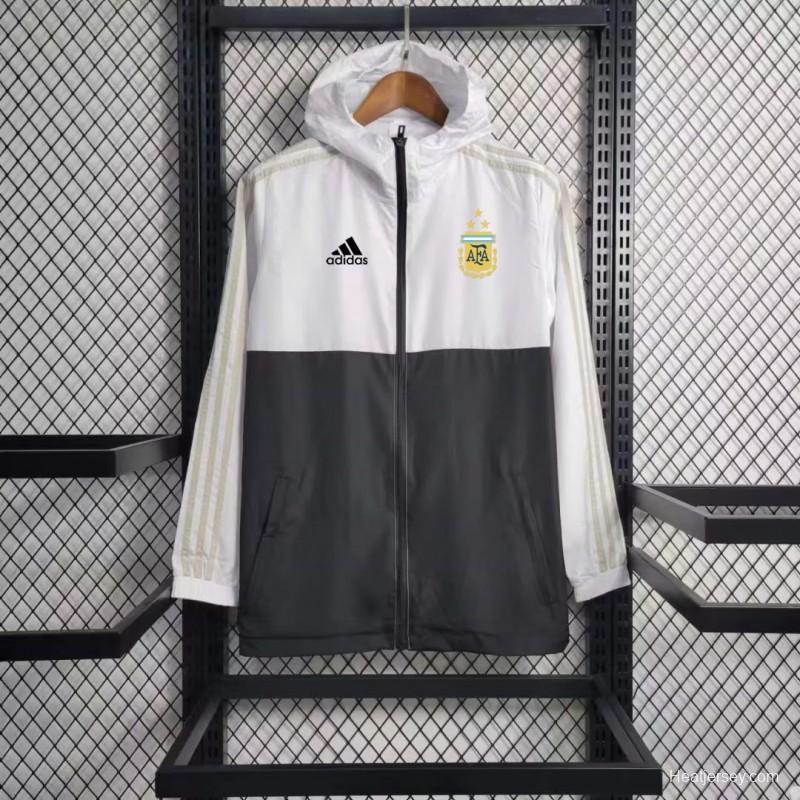 23/24 Argentina White Black Windbreaker