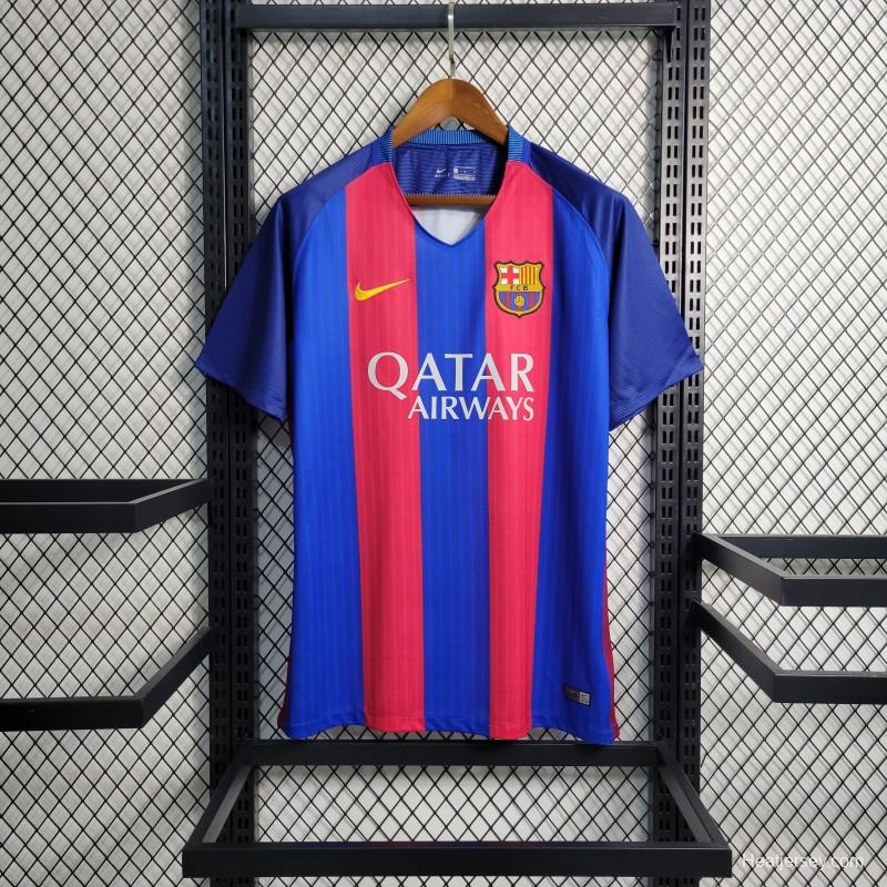 Retro 16-17 Barcelona Home Soccer Jersey