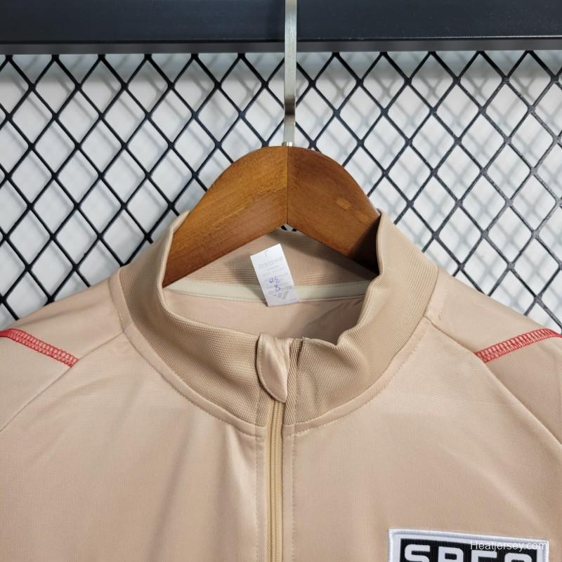 23-24 Sao Paulo Brown Half Zipper Training Jacket