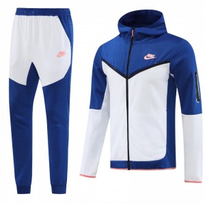 2023 Nike White Blue Full Zipper Hoodie Jacket +Pants