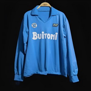 Retro Napoli 87/88 Home Long Sleeve Soccer Jersey