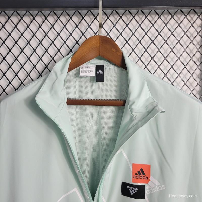 2023 Adidas Light Green Windbreaker