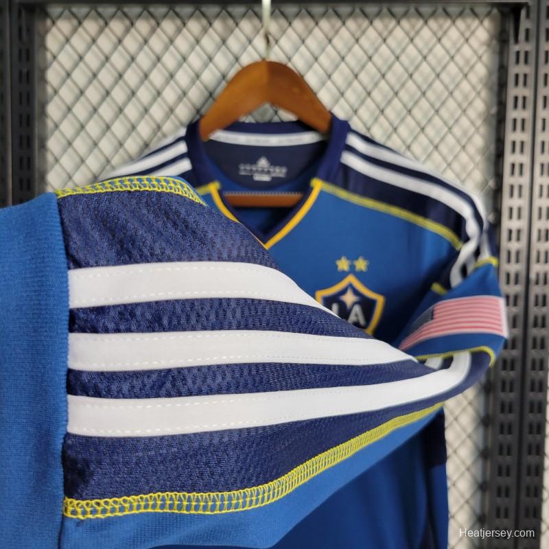 Retro 11-12 La Galaxy Long Sleeve Away Blue Jersey