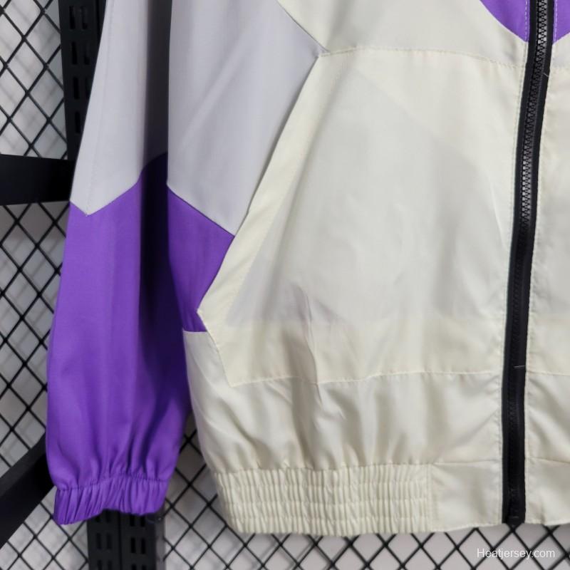 23-24 Flamengo White Purple Windbreaker