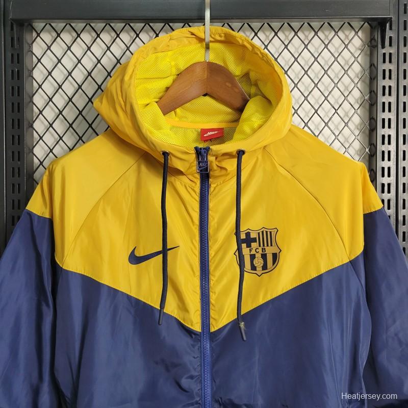 23-24 Barcelona Royal Blue Yellow Windbreaker