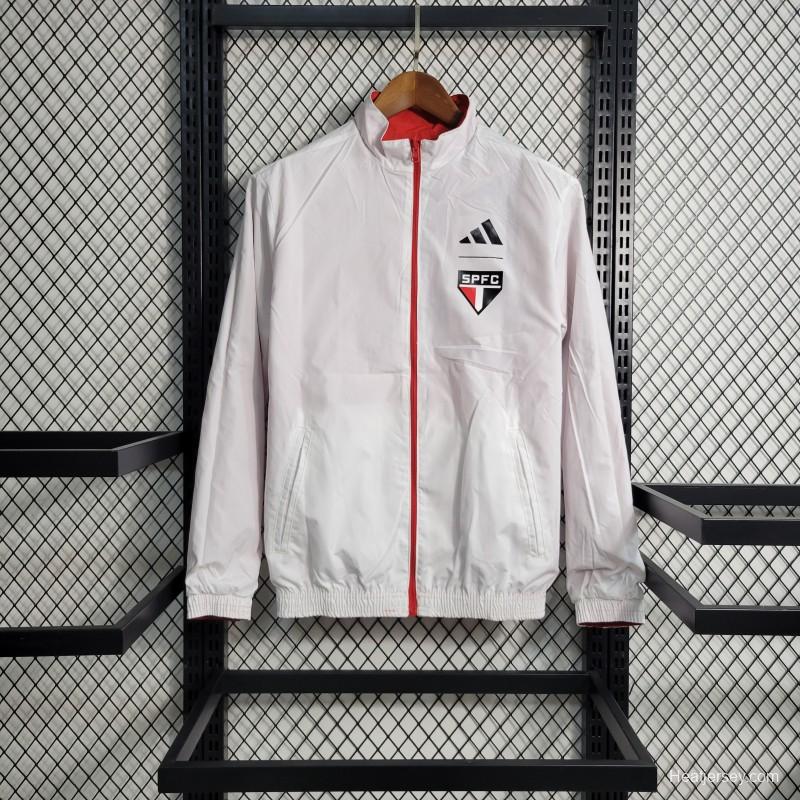 23-24 Sao Paulo Reversible White Red Windbreaker