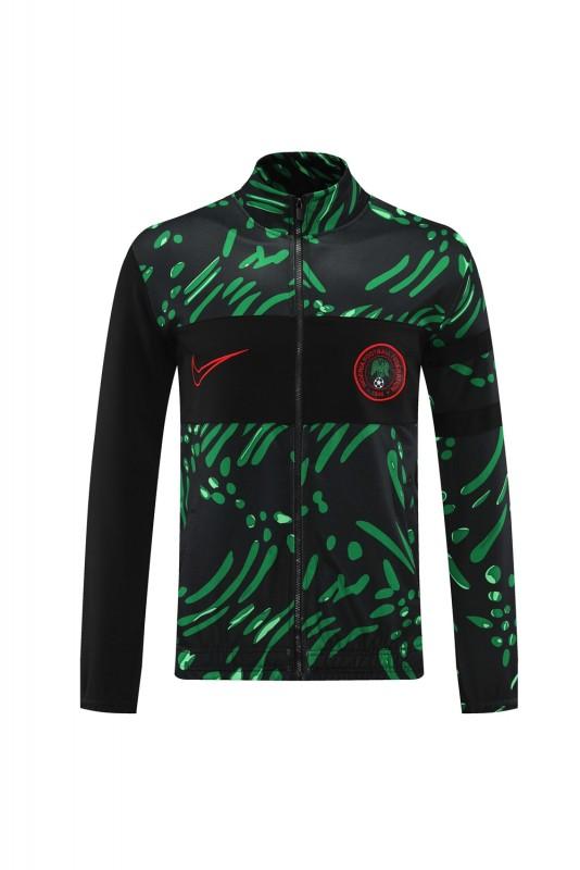 2024 Nigeria Black/Green Full Zipper Jacket +Long Pants