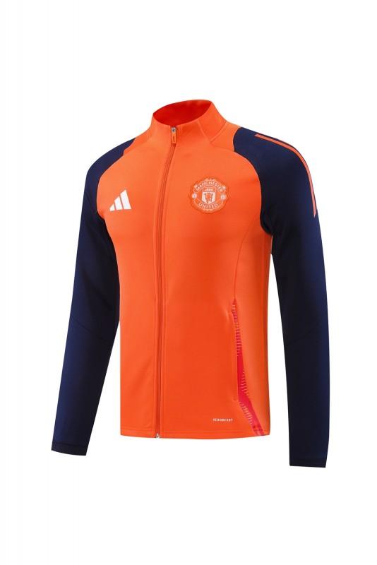 24/25 Manchester United Orange Full Zipper Jacket +Long Pants