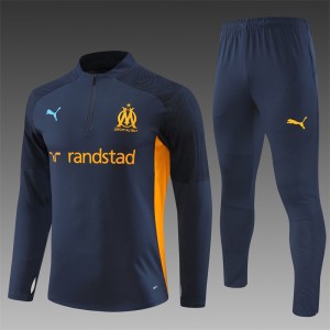 24/25 Olympique Marseille Navy Orange Zipper Jacket+Long Pants