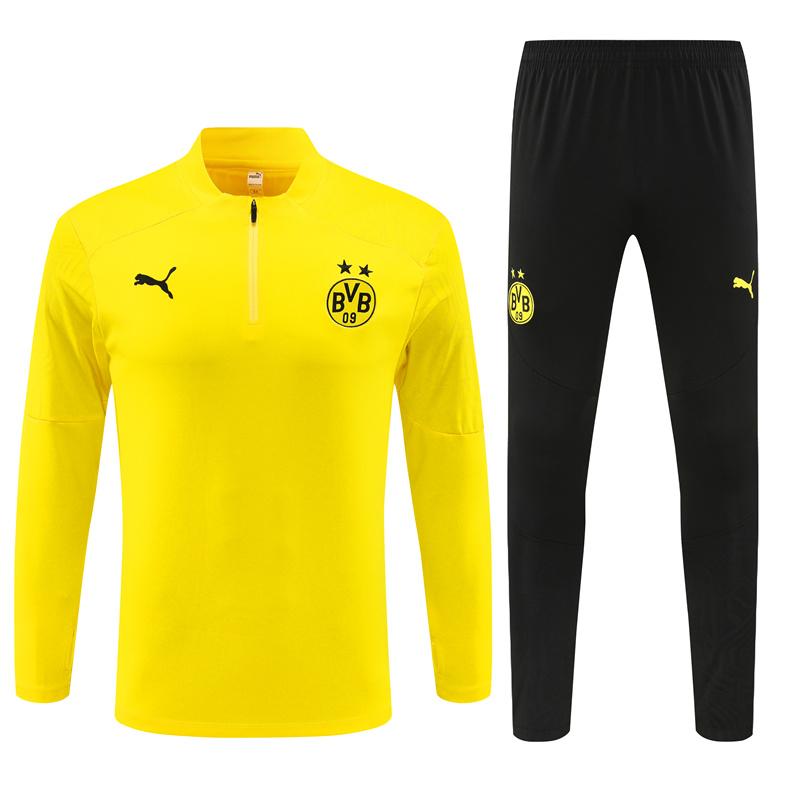 24/25 Borussia Dortmund Yellow Half Zipper Jacket+Long Pants