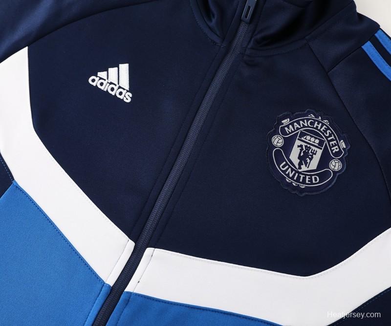 24/25 Manchester United Navy/Blue Full Zipper Jacket +Long Pants