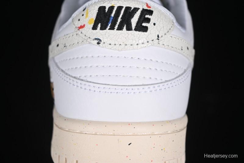 Nike SB Dunk Low Gucci Collaboration - Ink Splatter White Swoosh Anniversary Custom Low-Top Casual Sneakers - FC2025-305