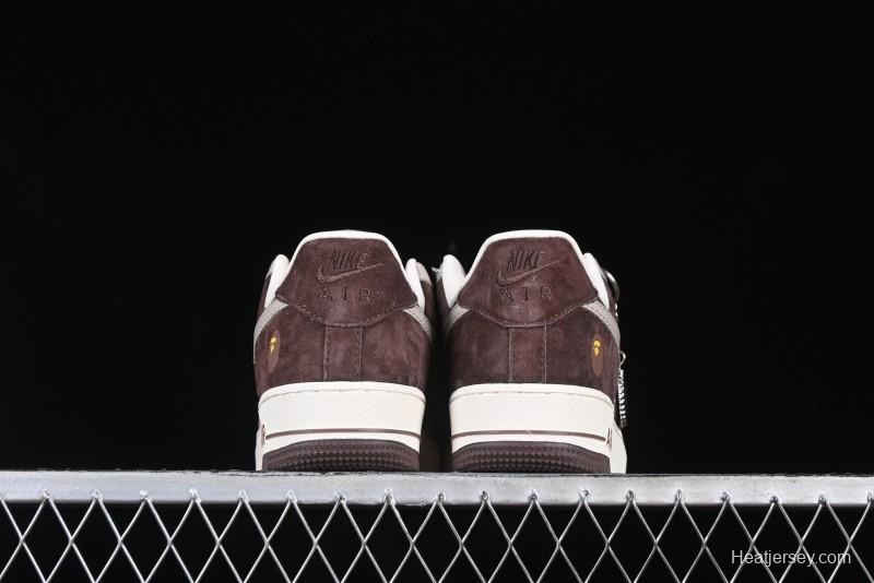 Nike Air Force 1 '07 Low BAPE Collaboration Grey Green Brown Low-Top Casual Sneakers - KK1988-039