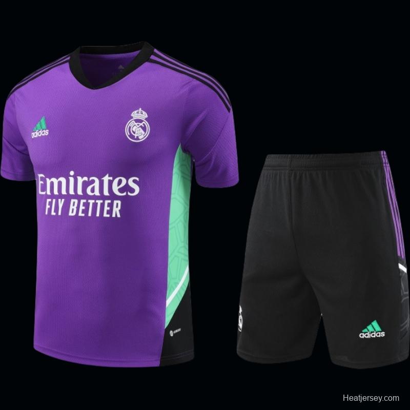 23-24 Real Madrid Purple Short Sleeve+Shorts