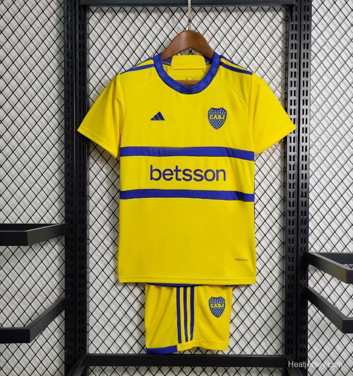 23/24 Kids Boca Juniors Away Yellow Jersey