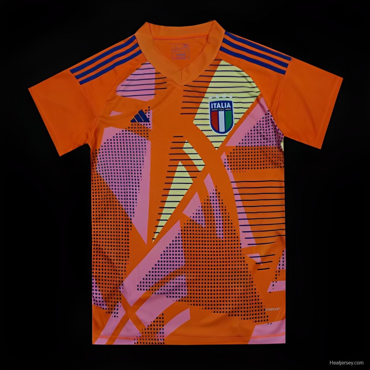 2024 Italy Orange Goalkeeper Jersey