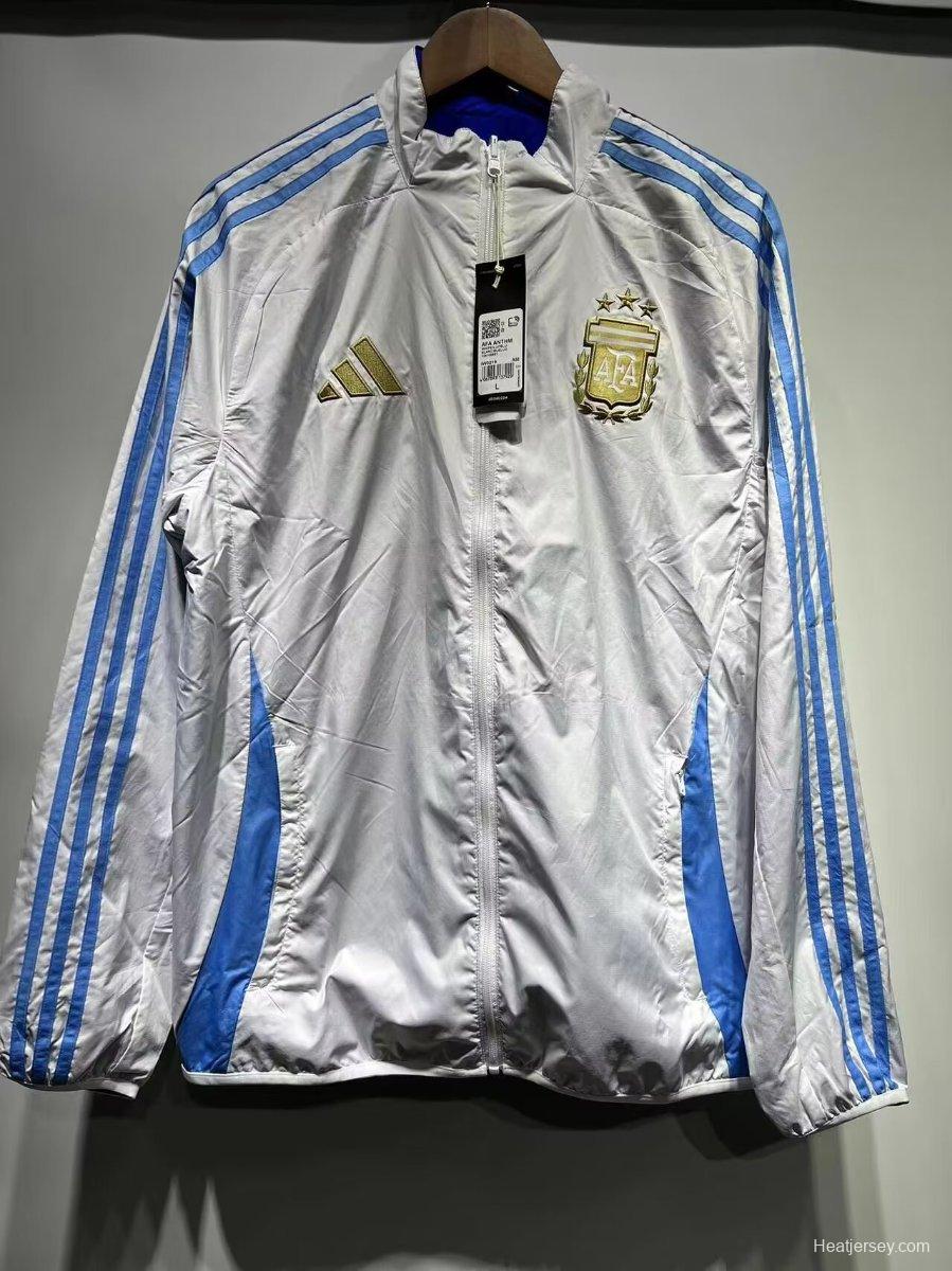 2024 Argentina White/Blue Reversible Windbreaker