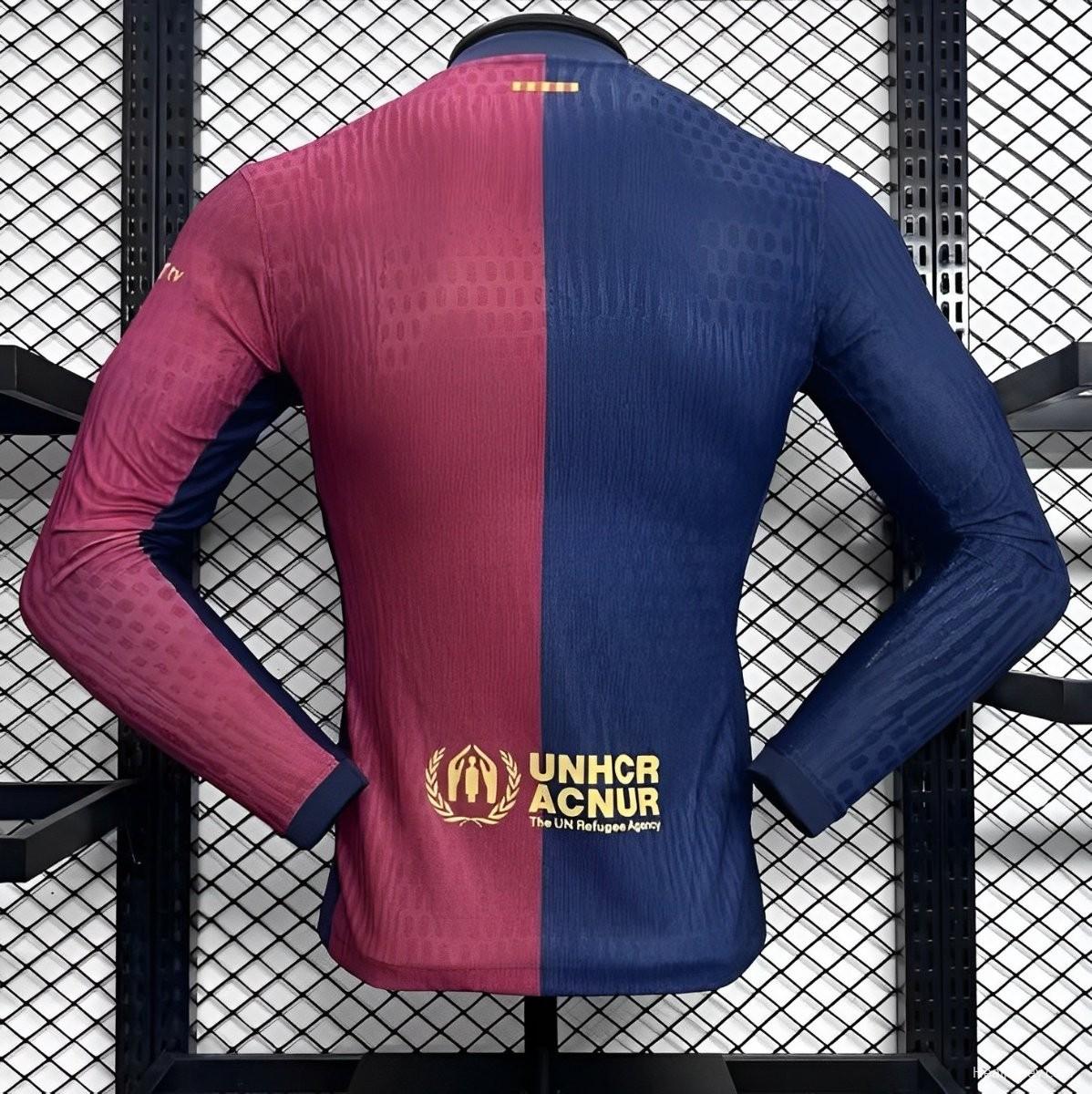 Player Version 24/25 Barcelona Home Long Sleeve Jersey