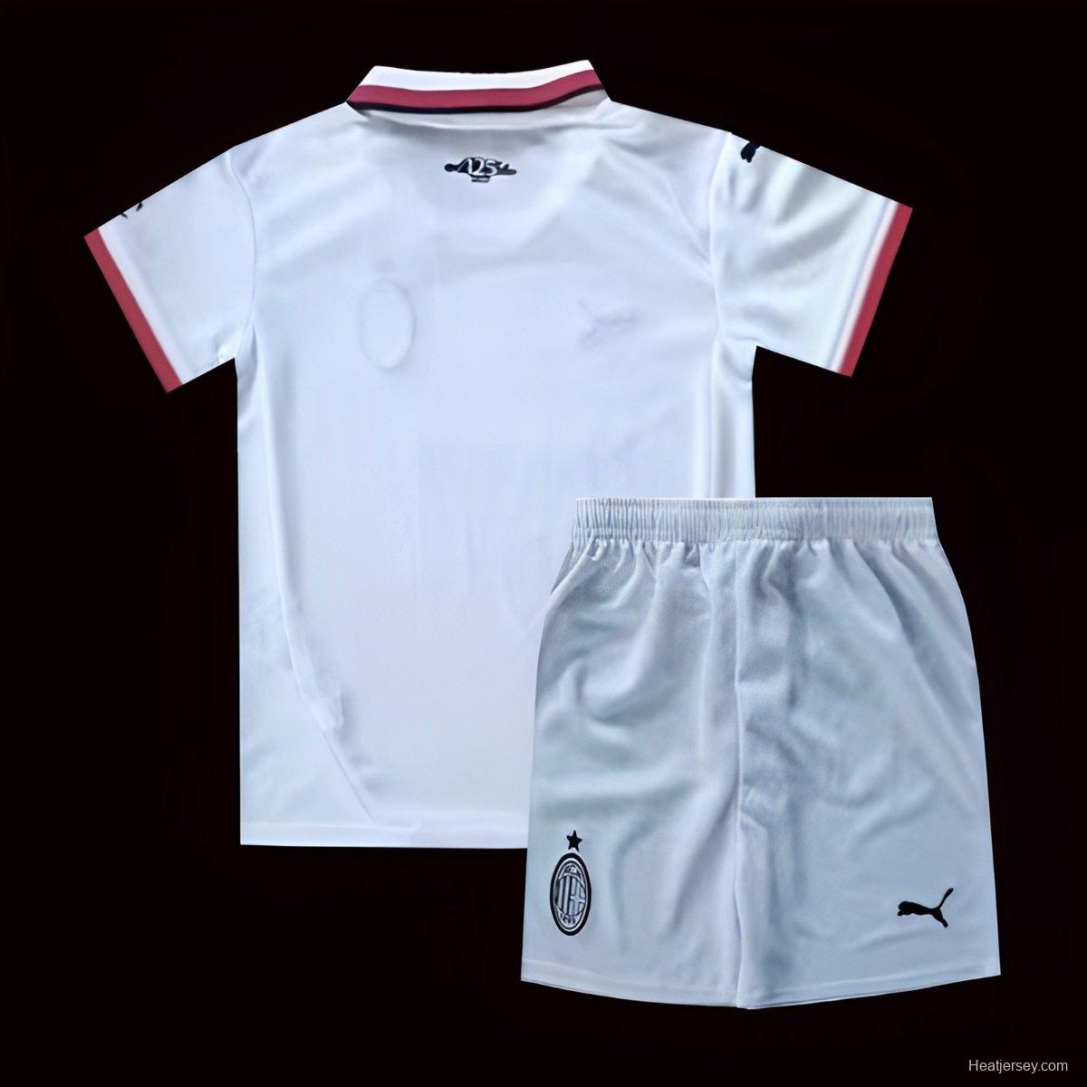 24/25 Kids AC Milan Away  White Jersey