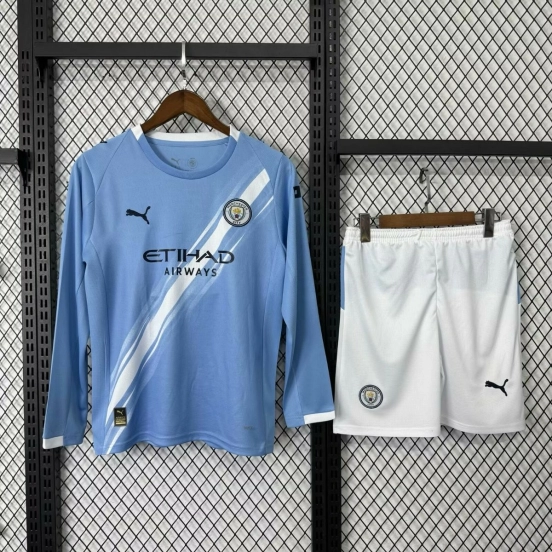 25/26 Kids Manchester City Home Long Sleeve Jersey