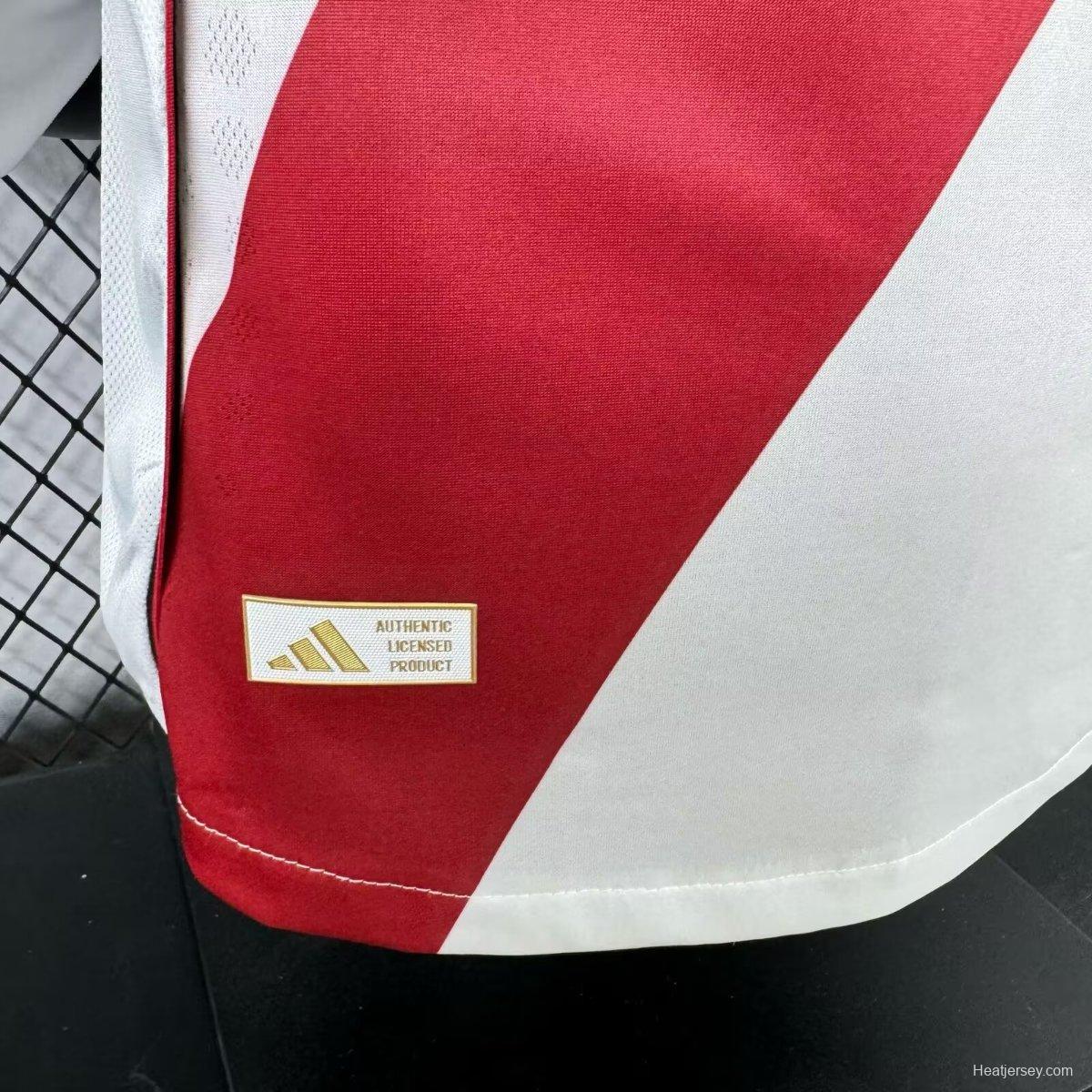 Player Version 25/26 River Plate Home Long Sleeve Jersey